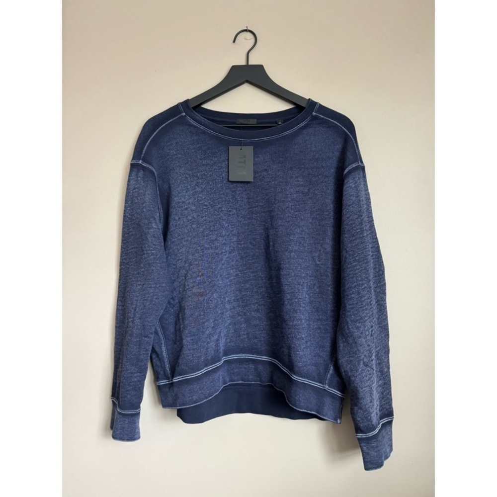 NEW ATM Indigo Wash Crewneck Sweatshirt